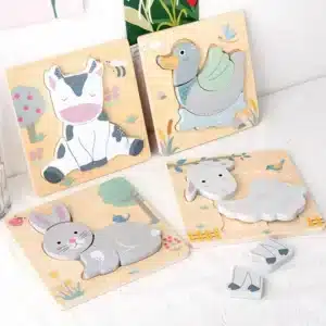 Tier-Themen 3D-Holzpuzzle für Kinder