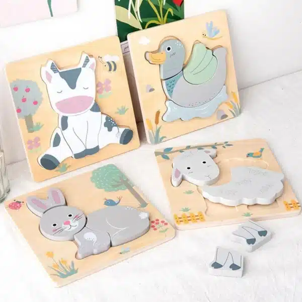 Tier-Themen 3D-Holzpuzzle für Kinder