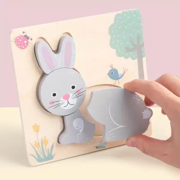 Tier-Themen 3D-Holzpuzzle für Kinder – Bild 2